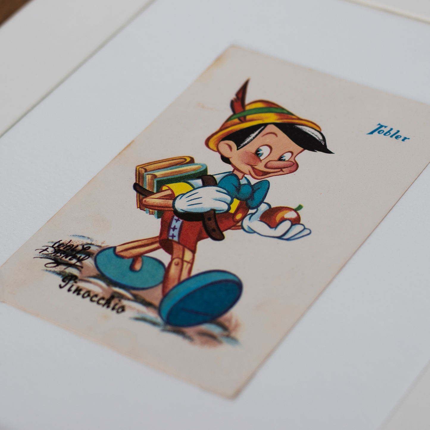 Framed Vintage 'Pinocchio' Disney Postcard