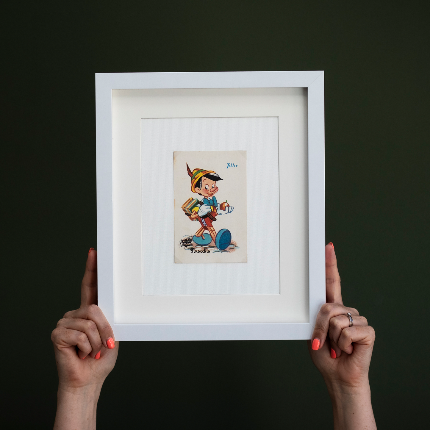 Framed Vintage 'Pinocchio' Disney Postcard