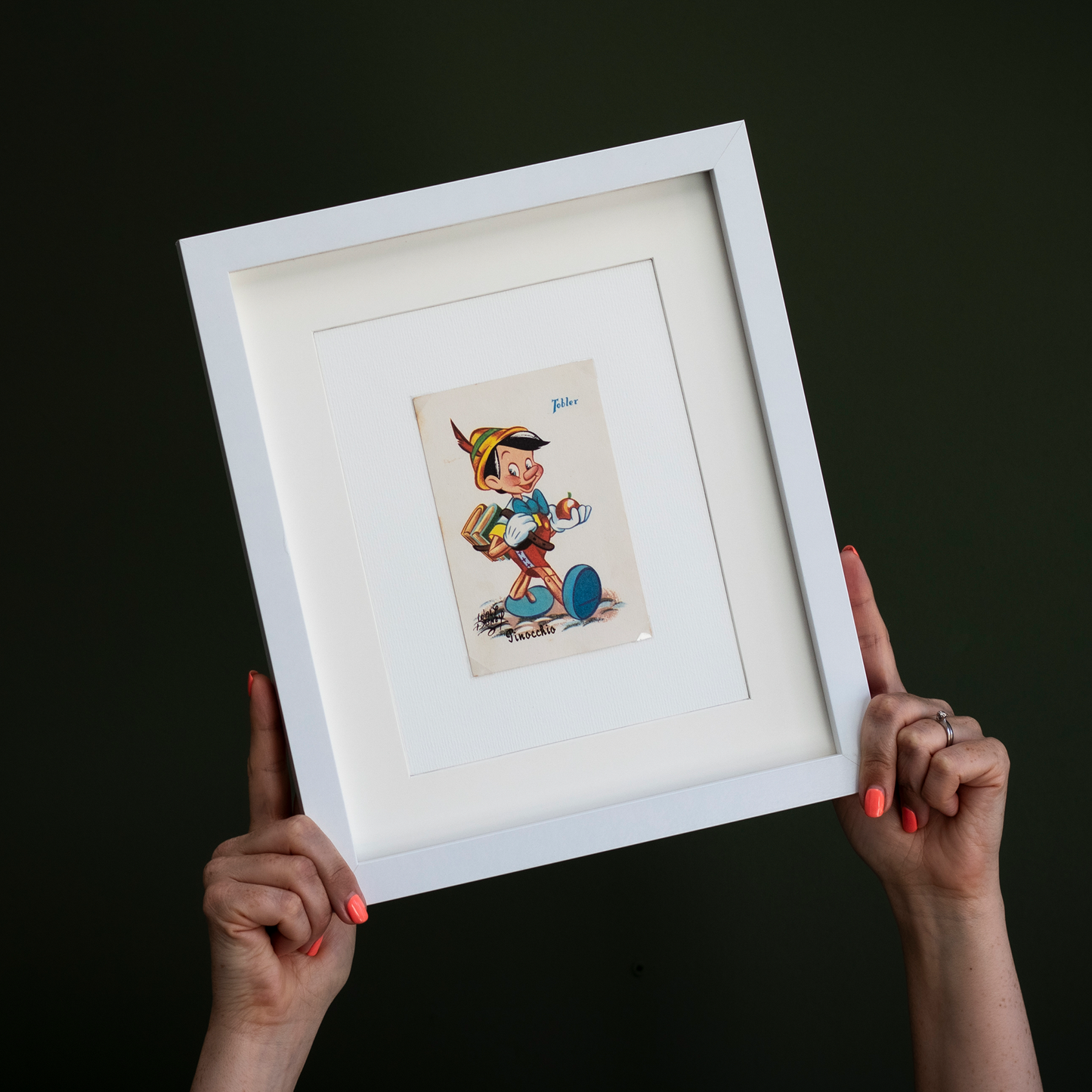 Framed Vintage 'Pinocchio' Disney Postcard