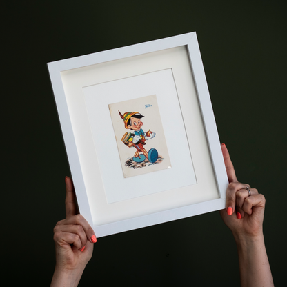 Framed Vintage 'Pinocchio' Disney Postcard